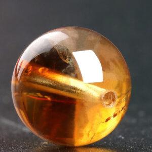 citrine bead, round bead, orange yellow bead, natural bead, genuine bead