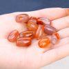 5-pieces Nanhong Icy Red Agate Drum Bead, Natural Gemstone Bead (7-10mm)