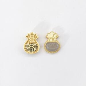 ruyi flower bead, bezel bead, nephrite bead, purple gray bead, sterling silver bead, gild bead, golden bead, 2pcs / 5 pcs