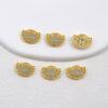 yuanbao flower bead, bezel bead, nephrite bead, sterling silver bead, gild bead, golden bead, 2pcs / 5 pcs