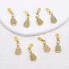 gourd charm, nephrite charm, sterling silver charm, gild bead, golden charm, 2pcs / 5 pcs