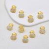 ruyi flower bead, bezel bead, nephrite bead, sterling silver bead, gild bead, golden bead, 2pcs / 5 pcs