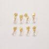 gourd charm, rose quartz charm, pink charm, sterling silver charm, gild bead, golden charm, 2pcs / 5 pcs