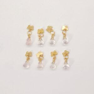 gourd charm, rose quartz charm, pink charm, sterling silver charm, gild bead, golden charm, 2pcs / 5 pcs