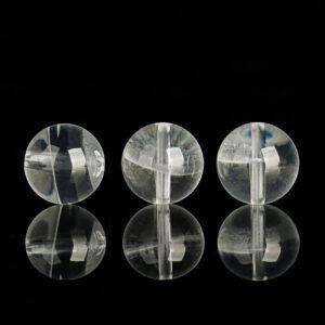 white phantom quartz bead, round bead, natural bead, genuine bead