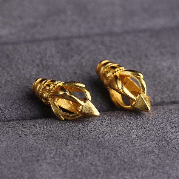 hollow flower bead, rope head bead, necklace buckle, bracelet buckle, spacer bead, charm bead, s925 sterling silver, sterling silver bead, golden bead, gild bead
