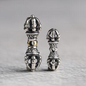 Vajra bead, spacer bead, s925 sterling silver, silver bead, oxidized silver bead