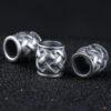 drum bead, woven pattern bead, s925 sterling silver, silver bead, oxidized silver bead