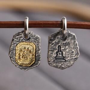 lotus flower charm, s925 sterling silver, silver bead, silver charm, gild charm, oxidized silver bead