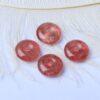 strawberry quartz bead, rondelle bead, red bead, natural bead, genuine bead