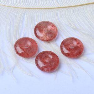 strawberry quartz bead, rondelle bead, red bead, natural bead, genuine bead