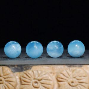 aquamarine bead, round bead, blue bead, natural bead, genuine bead
