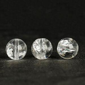white azeztulite quartz bead, round bead, clear bead, natural bead, genuine bead