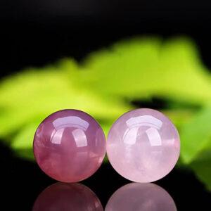 rose quartz bead, round bead, clear bead, pink bead, natural bead, genuine bead