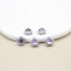 star bead, bezel bead, amethyst bead, purple bead, sterling silver bead, 2pcs / 5 pcs
