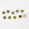round bead, bezel bead, nephrite bead, green bead, sterling silver bead, gild bead, golden bead, 2pcs / 5 pcs