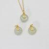 rondelle charm, nephrite charm, sterling silver charm, gild bead, golden charm, 2pcs / 5 pcs