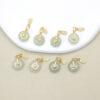 rondelle charm, nephrite charm, sterling silver charm, gild bead, golden charm, 2pcs / 5 pcs