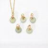 Ping An Knot charm, tulip flower charm, nephrite charm, sterling silver charm, gild bead, golden charm, 2pcs / 5 pcs