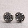 round bead, hollow flower bead, s925 sterling silver, silver bead, oxidized silver bead