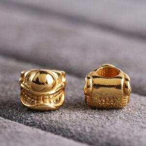 clown bead, spacer bead, s925 sterling silver, sterling silver bead, golden bead, gild bead