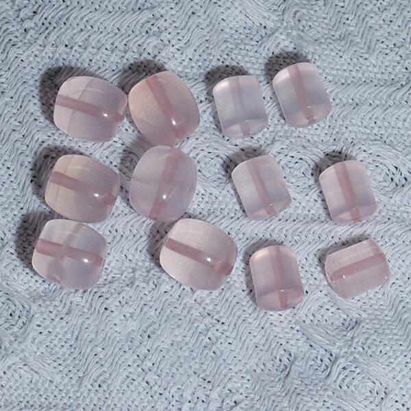 rose quartz bead, rondelle bead, pink bead, natural bead, genuine bead - Image 2