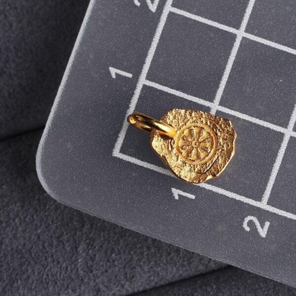 flower charm, s925 sterling silver, silver charm, gild bead, golden charm - Image 2