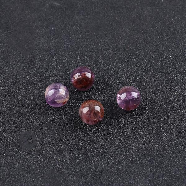 purple phantom quartz bead, round bead, purple bead, natural bead, genuine bead - Image 2