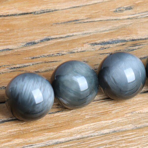 falcon eye bead, round bead, gray bead, best quality bead, natural bead, genuine bead - Image 2