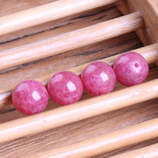 rhodonite bead, round bead, red bead, natural bead, genuine bead - Image 2