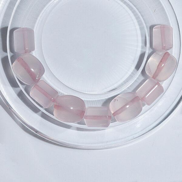 rose quartz bead, rondelle bead, pink bead, natural bead, genuine bead - Image 3