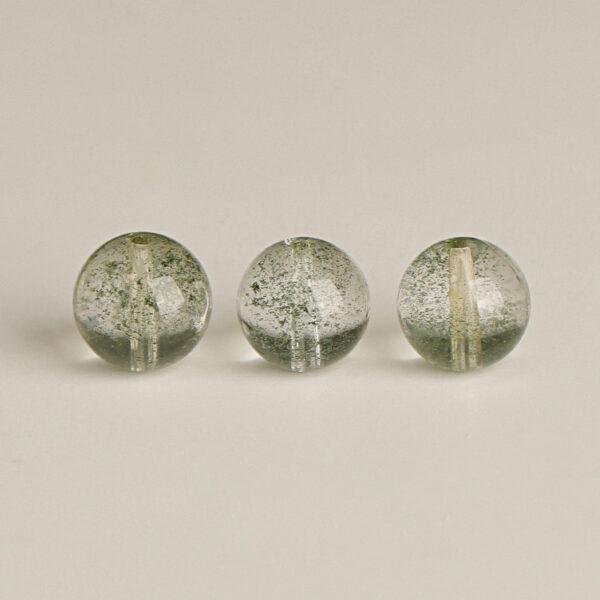 green phantom quartz bead, round bead, clear bead, natural bead, genuine bead - Image 3