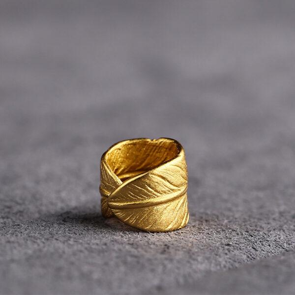 ring bead, feather bead, spacer bead, s925 sterling silver, sterling silver bead, golden bead, gild bead - Image 3