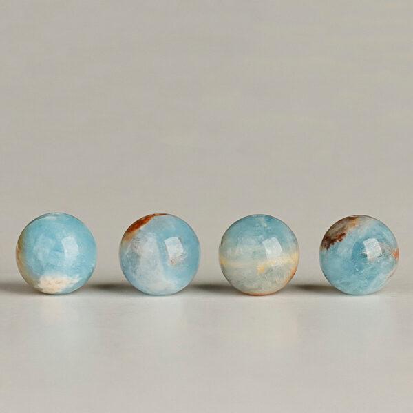 island aquamarine bead, round bead, blue bead, natural bead, genuine bead - Image 3