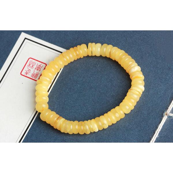 yellow amber bead, rondelle bead, yellow bead, natural bead, genuine bead - Image 3