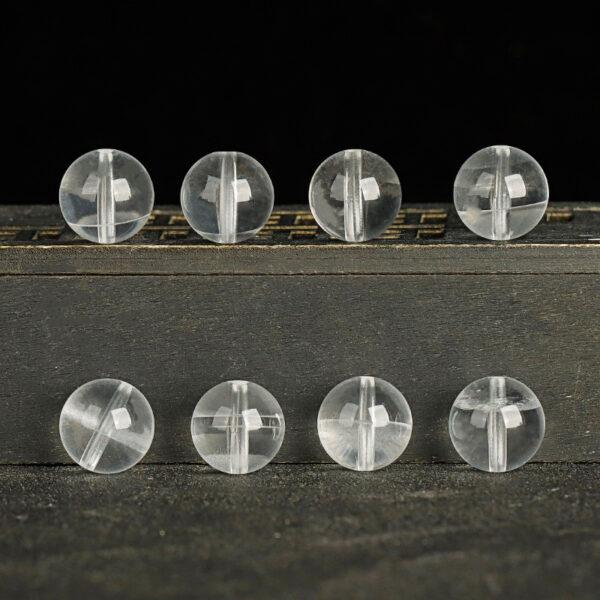 white phantom quartz bead, round bead, natural bead, genuine bead - Image 3