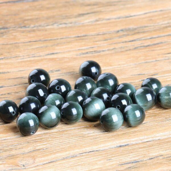 falcon eye bead, round bead, gray bead, best quality bead, natural bead, genuine bead - Image 3