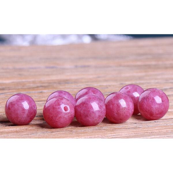 rhodonite bead, round bead, red bead, natural bead, genuine bead - Image 3