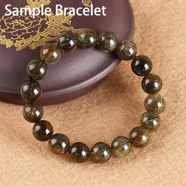 green rutilated quartz bead, round bead, natural bead, genuine bead - Image 4
