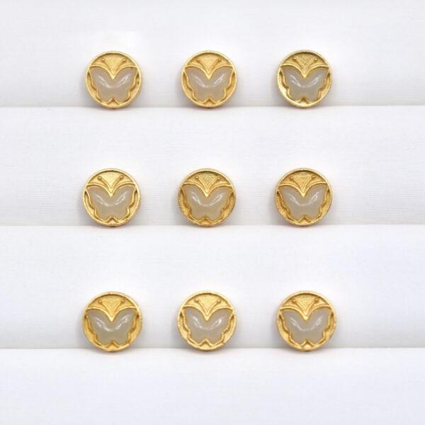 butterfly bead, round bead, bezel bead, nephrite bead, sterling silver bead, gild bead, golden bead, 2pcs / 5 pcs - Image 4