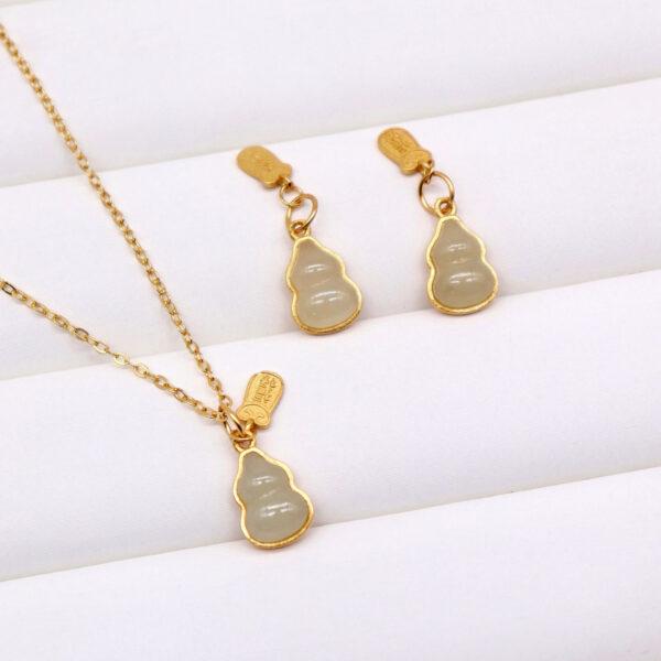 gourd charm, nephrite charm, sterling silver charm, gild bead, golden charm, 2pcs / 5 pcs - Image 4