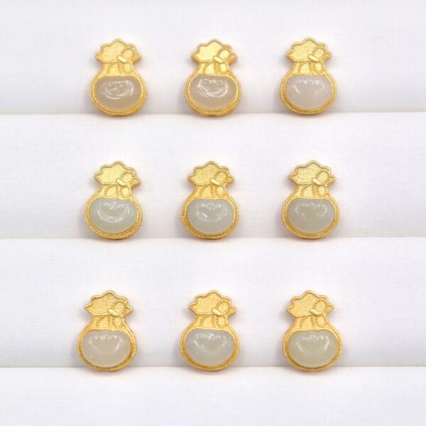 ruyi flower bead, bezel bead, nephrite bead, sterling silver bead, gild bead, golden bead, 2pcs / 5 pcs - Image 4