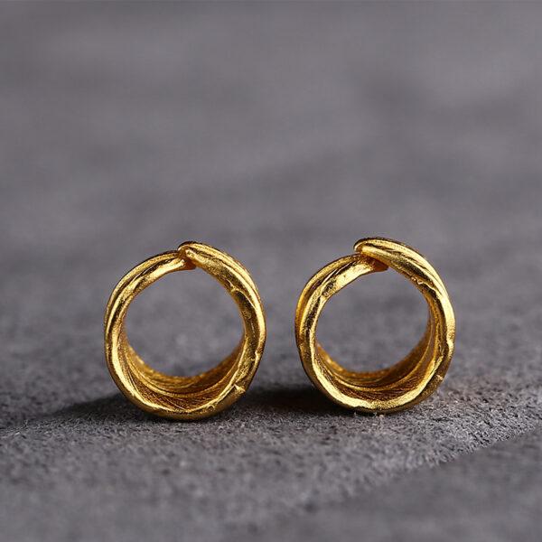 ring bead, feather bead, spacer bead, s925 sterling silver, sterling silver bead, golden bead, gild bead - Image 4