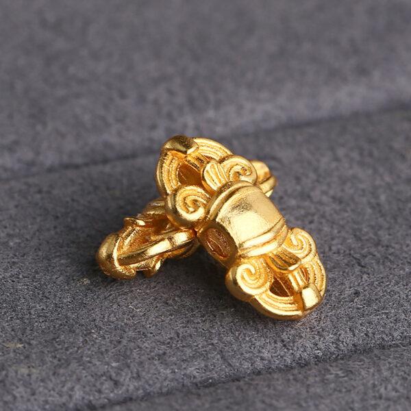 flower bead, hollow bead, spacer bead, charm bead, s925 sterling silver, sterling silver bead, golden bead, gild bead - Image 4