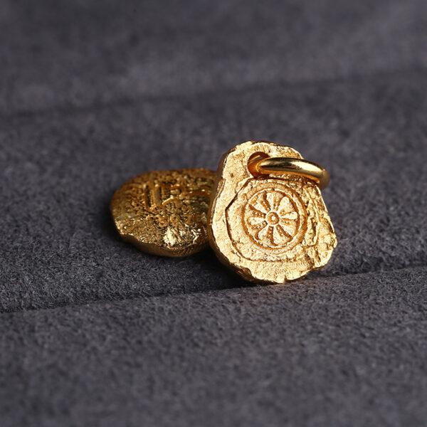 flower charm, s925 sterling silver, silver charm, gild bead, golden charm - Image 4