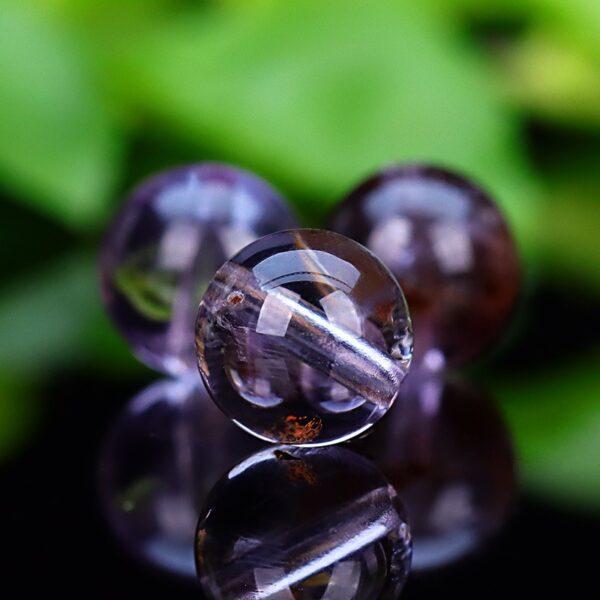 purple phantom quartz bead, round bead, purple bead, natural bead, genuine bead - Image 4