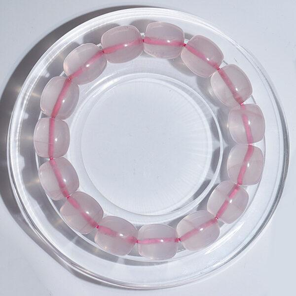 rose quartz bead, rondelle bead, pink bead, natural bead, genuine bead - Image 5
