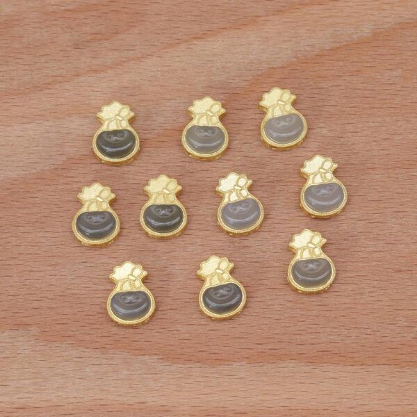 ruyi flower bead, bezel bead, nephrite bead, purple gray bead, sterling silver bead, gild bead, golden bead, 2pcs / 5 pcs - Image 5