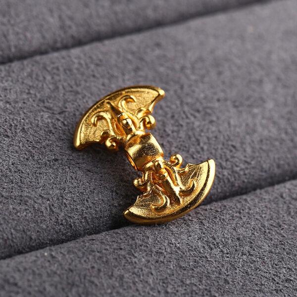 Double-sided axe bead, flower pattern bead, spacer bead, charm bead, s925 sterling silver, sterling silver bead, golden bead, gild bead - Image 5