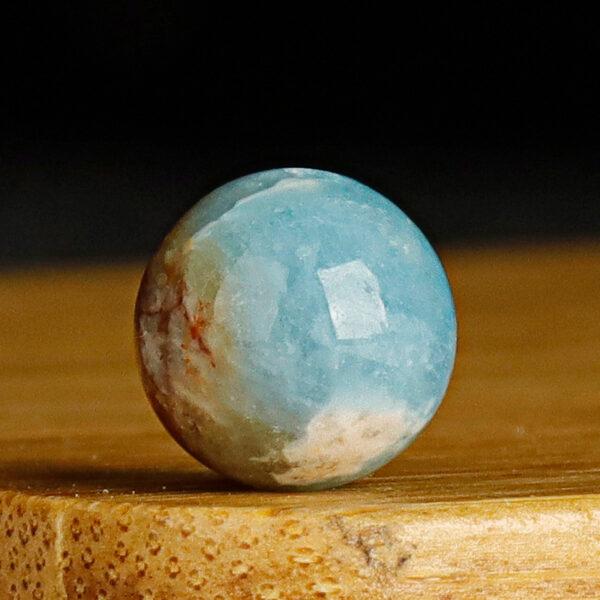 island aquamarine bead, round bead, blue bead, natural bead, genuine bead - Image 5